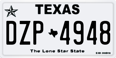 TX license plate DZP4948