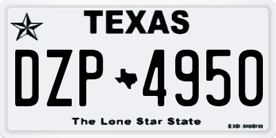 TX license plate DZP4950