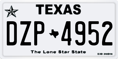 TX license plate DZP4952