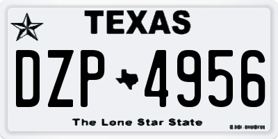 TX license plate DZP4956