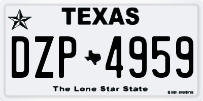 TX license plate DZP4959