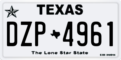 TX license plate DZP4961
