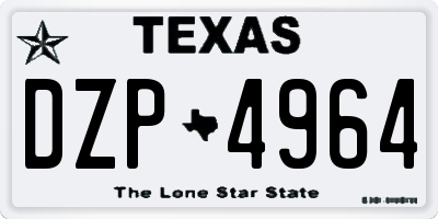 TX license plate DZP4964
