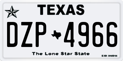 TX license plate DZP4966