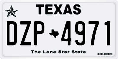 TX license plate DZP4971