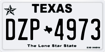 TX license plate DZP4973