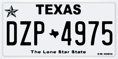 TX license plate DZP4975
