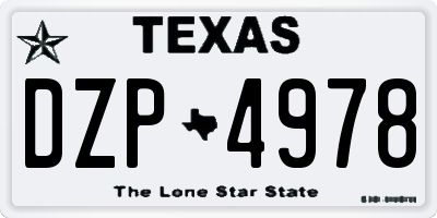 TX license plate DZP4978