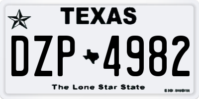 TX license plate DZP4982