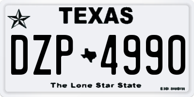 TX license plate DZP4990