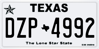TX license plate DZP4992