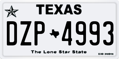 TX license plate DZP4993