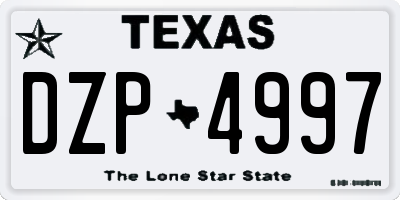 TX license plate DZP4997
