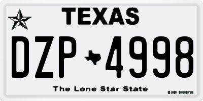 TX license plate DZP4998