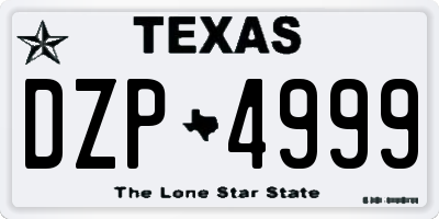 TX license plate DZP4999