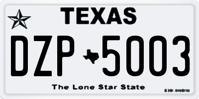 TX license plate DZP5003