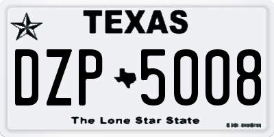 TX license plate DZP5008
