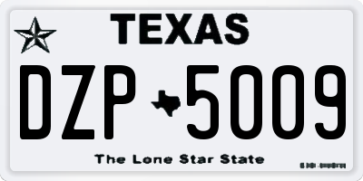 TX license plate DZP5009