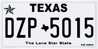 TX license plate DZP5015