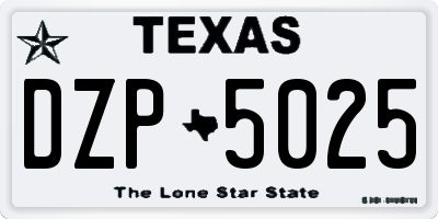 TX license plate DZP5025