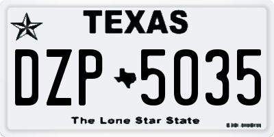 TX license plate DZP5035