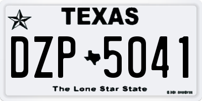 TX license plate DZP5041