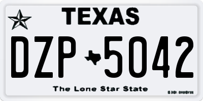 TX license plate DZP5042