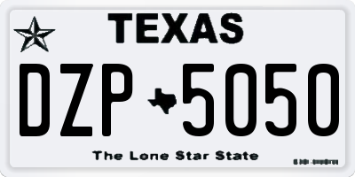 TX license plate DZP5050