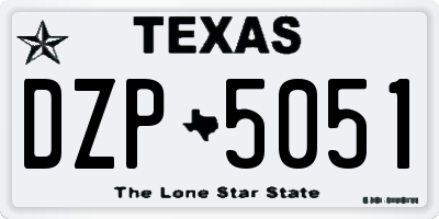 TX license plate DZP5051
