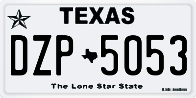 TX license plate DZP5053