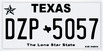 TX license plate DZP5057