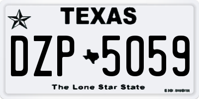 TX license plate DZP5059