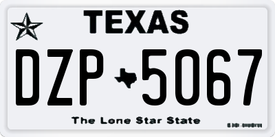 TX license plate DZP5067