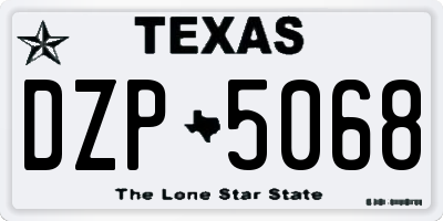 TX license plate DZP5068