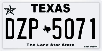 TX license plate DZP5071