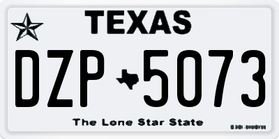 TX license plate DZP5073
