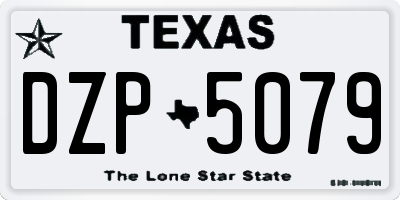TX license plate DZP5079