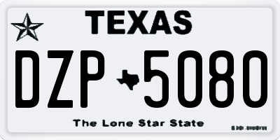 TX license plate DZP5080