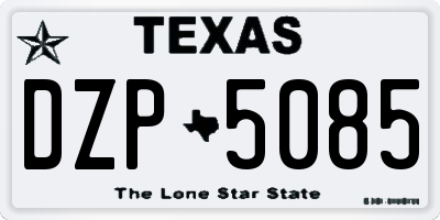 TX license plate DZP5085