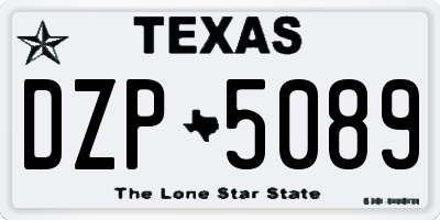 TX license plate DZP5089
