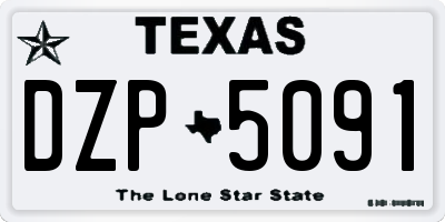 TX license plate DZP5091