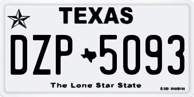 TX license plate DZP5093