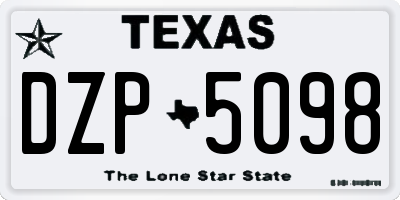 TX license plate DZP5098