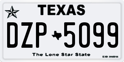 TX license plate DZP5099