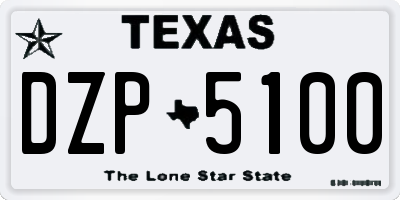 TX license plate DZP5100
