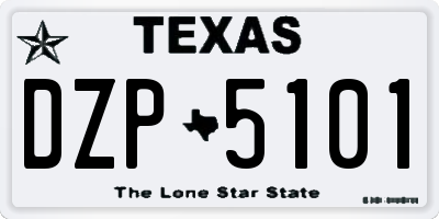TX license plate DZP5101