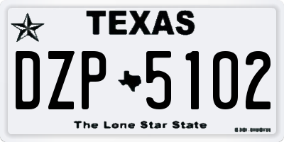 TX license plate DZP5102