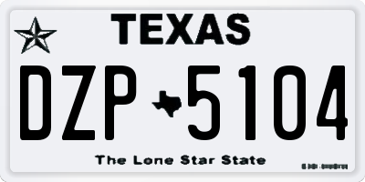 TX license plate DZP5104