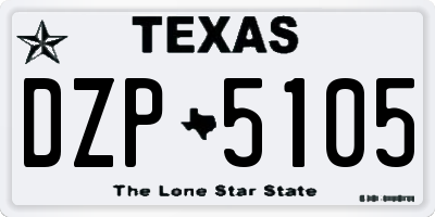 TX license plate DZP5105