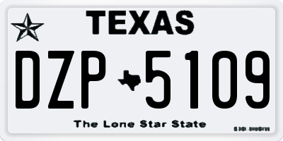 TX license plate DZP5109
